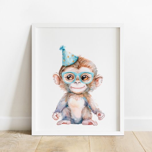 モンキーワイルドサファリアニマルバースデーパーティー ポスター