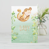 モンキー動物ジャングルベビーシャワー招待状 招待状 (スタンド正面)