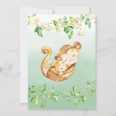 モンキー動物ジャングルベビーシャワー招待状 招待状 (裏面)