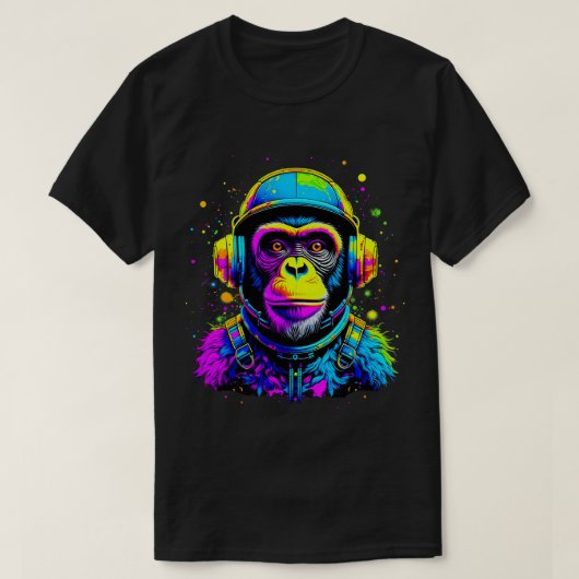 モンキー宇宙スーツ Tシャツ (デザイン正面)