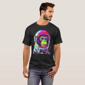 モンキー宇宙飛行士カラフル宇宙エクスプローラー Tシャツ (正面フル)
