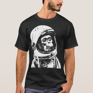 モンキー宇宙。チンパおもしろいンジー宇宙飛行士 Tシャツ