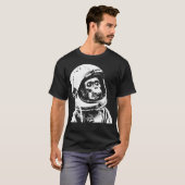 モンキー宇宙。チンパおもしろいンジー宇宙飛行士 Tシャツ (正面フル)