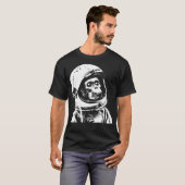 モンキー宇宙。チンパおもしろいンジー宇宙飛行士 Tシャツ (正面フル)