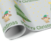 モンキー小妖精や小人クリスマスシーン ラッピングペーパー (ロールコーナー)