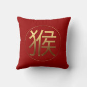 モンキー年金ゴールドエンボス効果シンボル正方形P クッション (裏面)