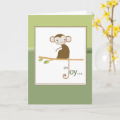 モンキー楽しむ恵み考えズ・オブ・ユー カード (黄色い花)