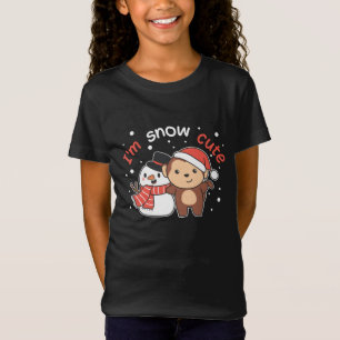 モンキー私はあなたを愛する雪多くの雪だるまパン Tシャツ
