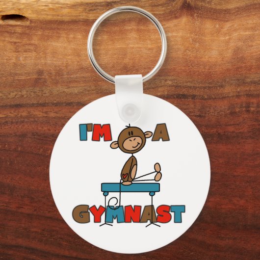 モンキー私は体操選手Tシャツとギフトだ キーホルダー (正面)