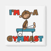 モンキー私は体操選手Tシャツとギフトだ マグネット (正面)