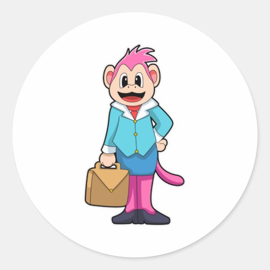モンキー秘書としてバッグ ラウンドシール (正面)