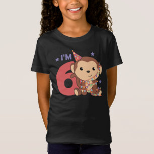 モンキー第6誕生日キッズ6歳Tシャツ Tシャツ