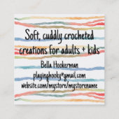 モンキー糸編み物クロシェのホームズパン包装 スクエア名刺 (裏面)