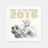 モンキー絵を描の中国のカスタム誕生日PPN スタンダードカクテルナプキン (正面)