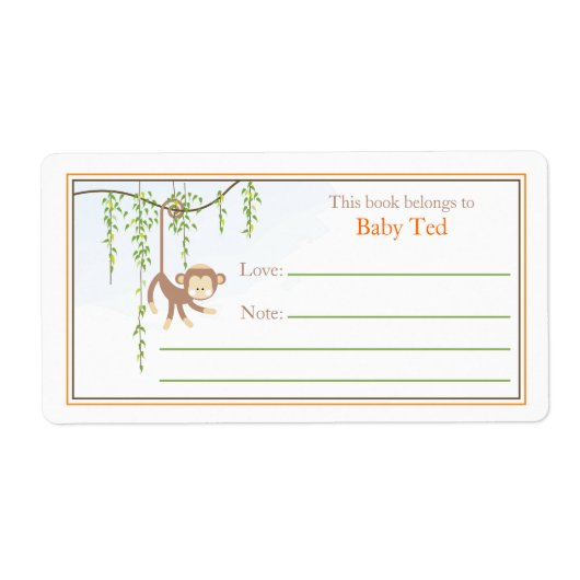 モンキー蔵書票 ラベル (正面)