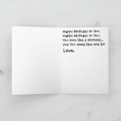 モンキー誕生日カード カード (内部)