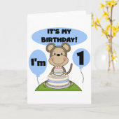 モンキー誕生日ボーイ1st カード (黄色い花)