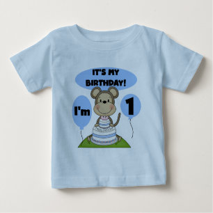 モンキー誕生日ボーイ1st ベビーTシャツ