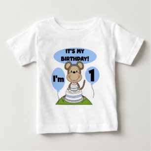 モンキー誕生日ボーイ1st ベビーTシャツ