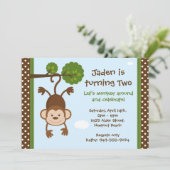 モンキー誕生日招待状 招待状 (スタンド正面)