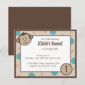 モンキー誕生日招待状 招待状 (正面/裏面)