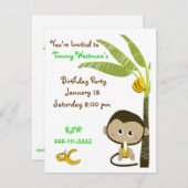 モンキー誕生日招待状 招待状 (正面/裏面)