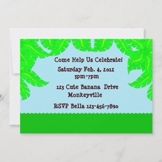 モンキー誕生日 招待状 (裏面)