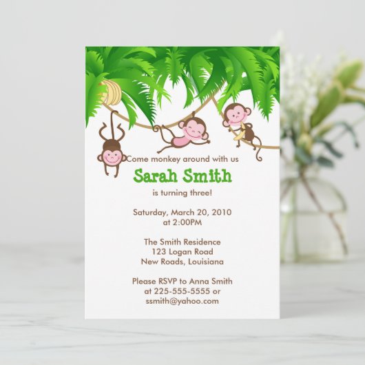 モンキー誕生日 招待状 (スタンド正面)