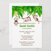 モンキー誕生日 招待状 (正面/裏面)