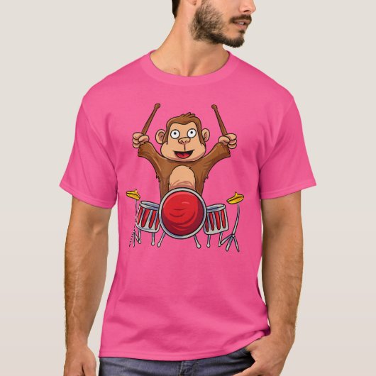 モンキー遊のドラム奏者 Tシャツ (正面)