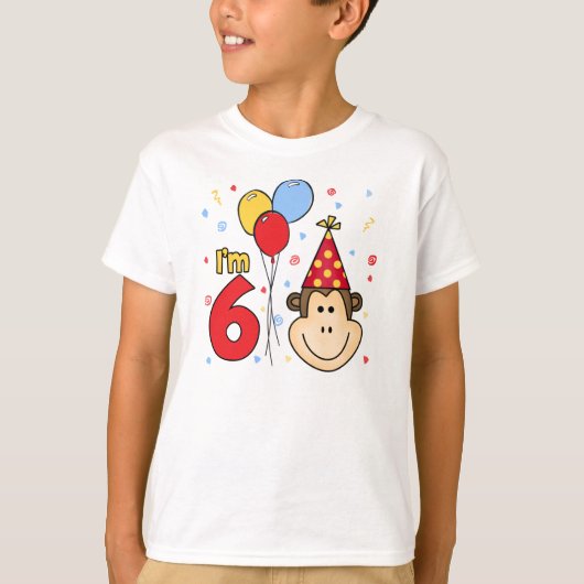 モンキー顔6th誕生日 tシャツ (正面)