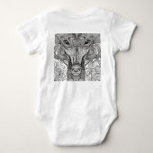 モンキー顔 ベビーボディスーツ (裏面)