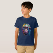 モンキー鮮やか顔 Tシャツ (正面フル)