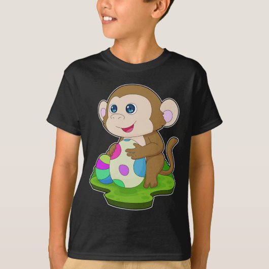 モンキー イースター イースターエッグ Tシャツ (正面)