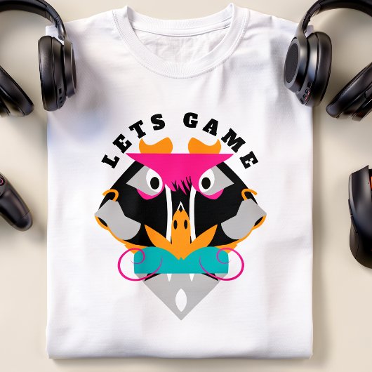 モンキー・ゲーミング・ピンク Tシャツ