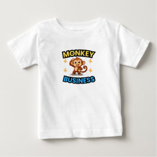 モンキー・ビジネス 面白い ベビーTシャツ