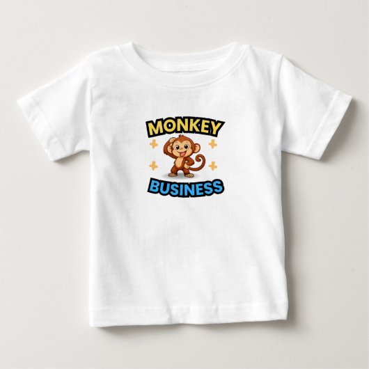 モンキー・ビジネス 面白い ベビーTシャツ (正面)