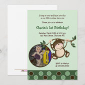 モンキー プレイ *写真* 誕生日招待状 5x7 招待状 (正面/裏面)