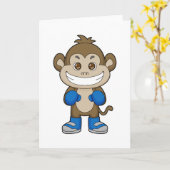 モンキー ボクシング ボクサー ボクシンググローブ カード (黄色い花)