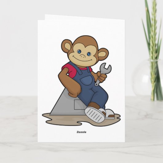 モンキー・メカニックがレンチを持って カード (裏面)