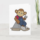 モンキー・メカニックがレンチを持って カード (正面)