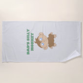 モンキー – 間抜けビーチタオル ビーチタオル (正面)