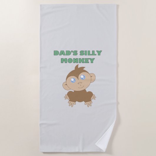 モンキー – 間抜けビーチタオル ビーチタオル (正面)