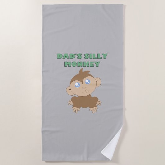 モンキー – 間抜けビーチタオル ビーチタオル (正面)