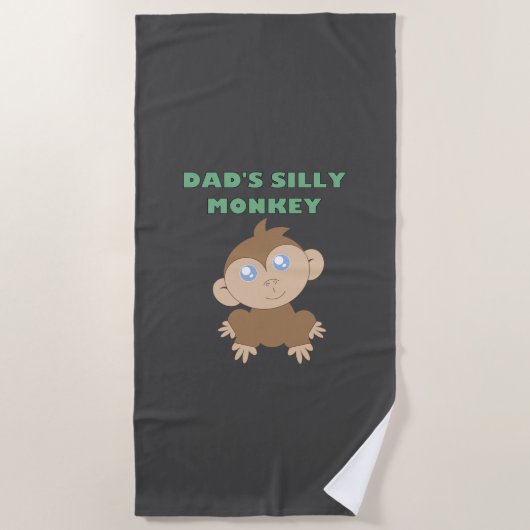 モンキー – 間抜けビーチタオル ビーチタオル (正面)