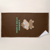 モンキー – 間抜けビーチタオル ビーチタオル (正面)