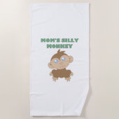 モンキー – 間抜けビーチタオル ビーチタオル (正面)