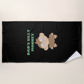 モンキー – 間抜けビーチタオル ビーチタオル (正面)