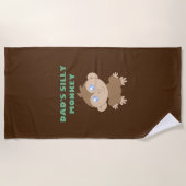 モンキー – 間抜けビーチタオル ビーチタオル (正面)