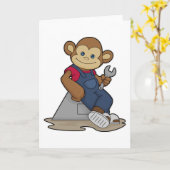 モンキー as メカニック with ワrench カード (黄色い花)